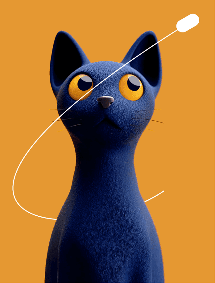 Blue cat illustration